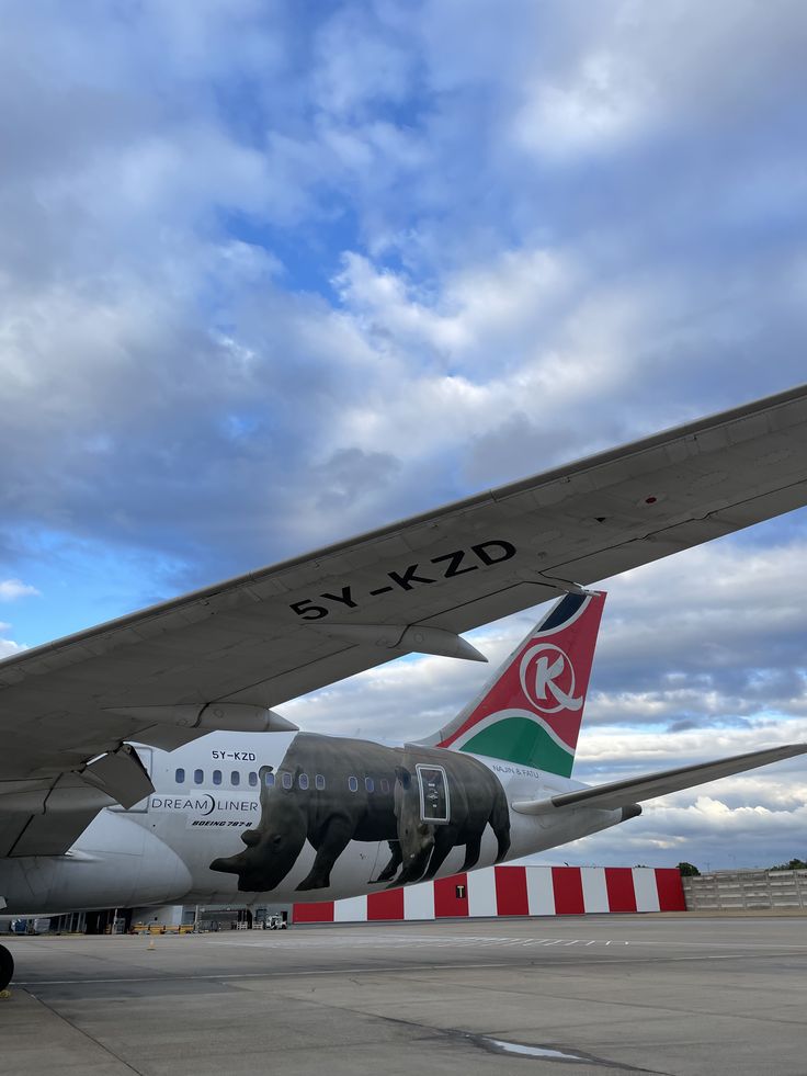 Commercial aircraft in flight — Kenya Airways